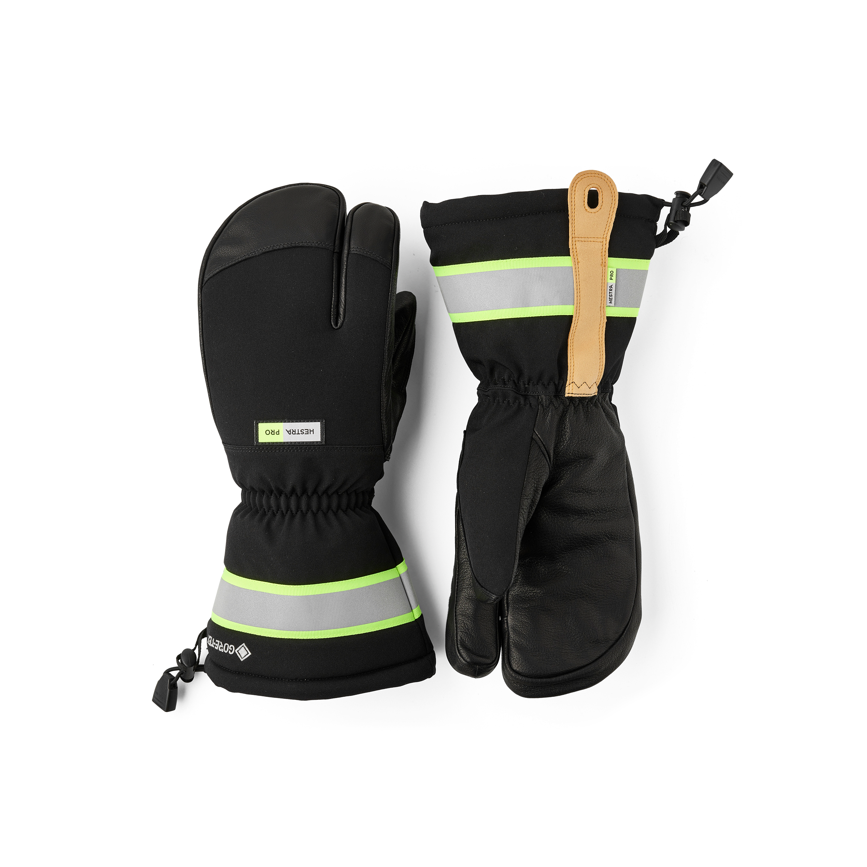 Hestra Gore-Tex Pro 3-Finger glove in Black – front view