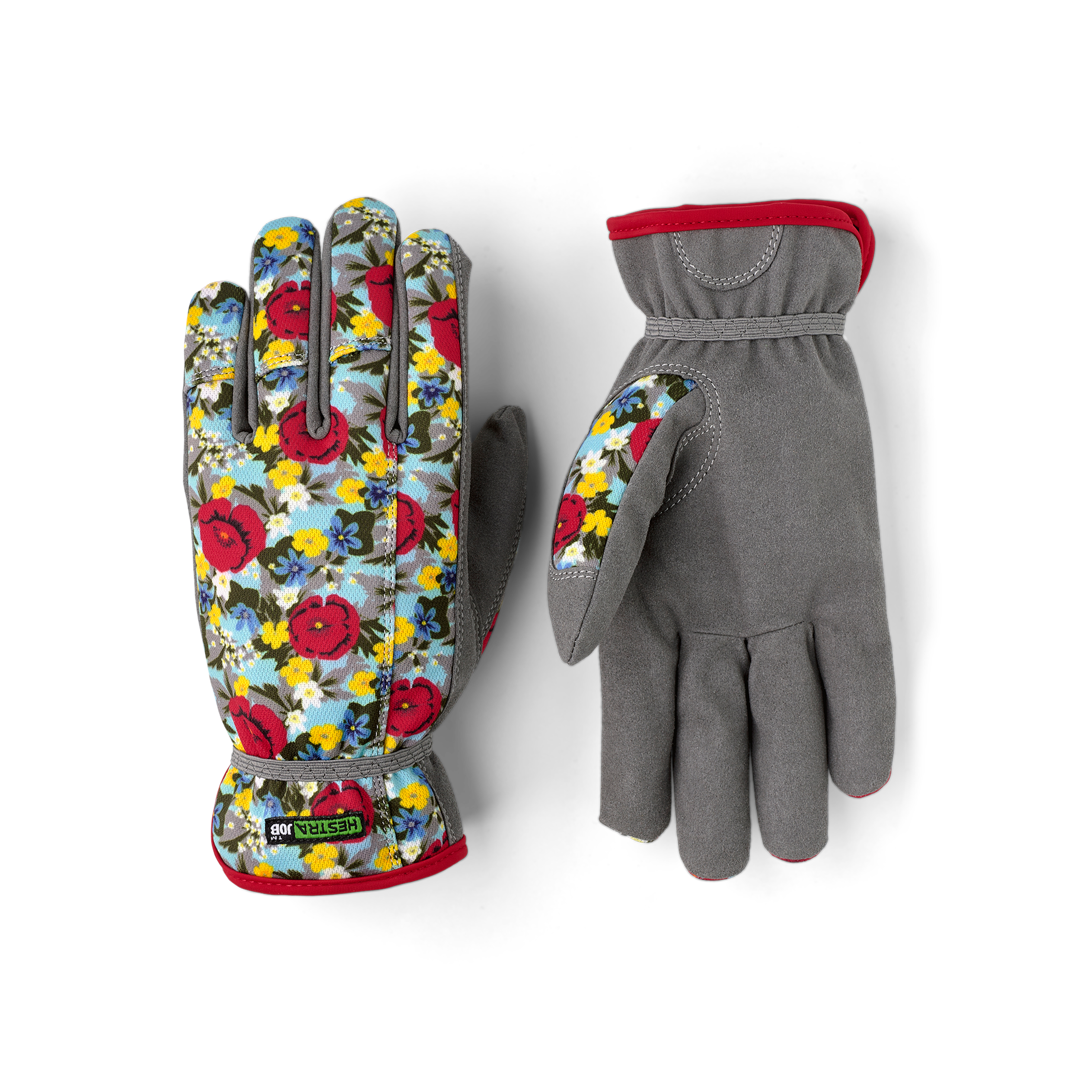 Hestra Garden Robin glove in Red Print – front view